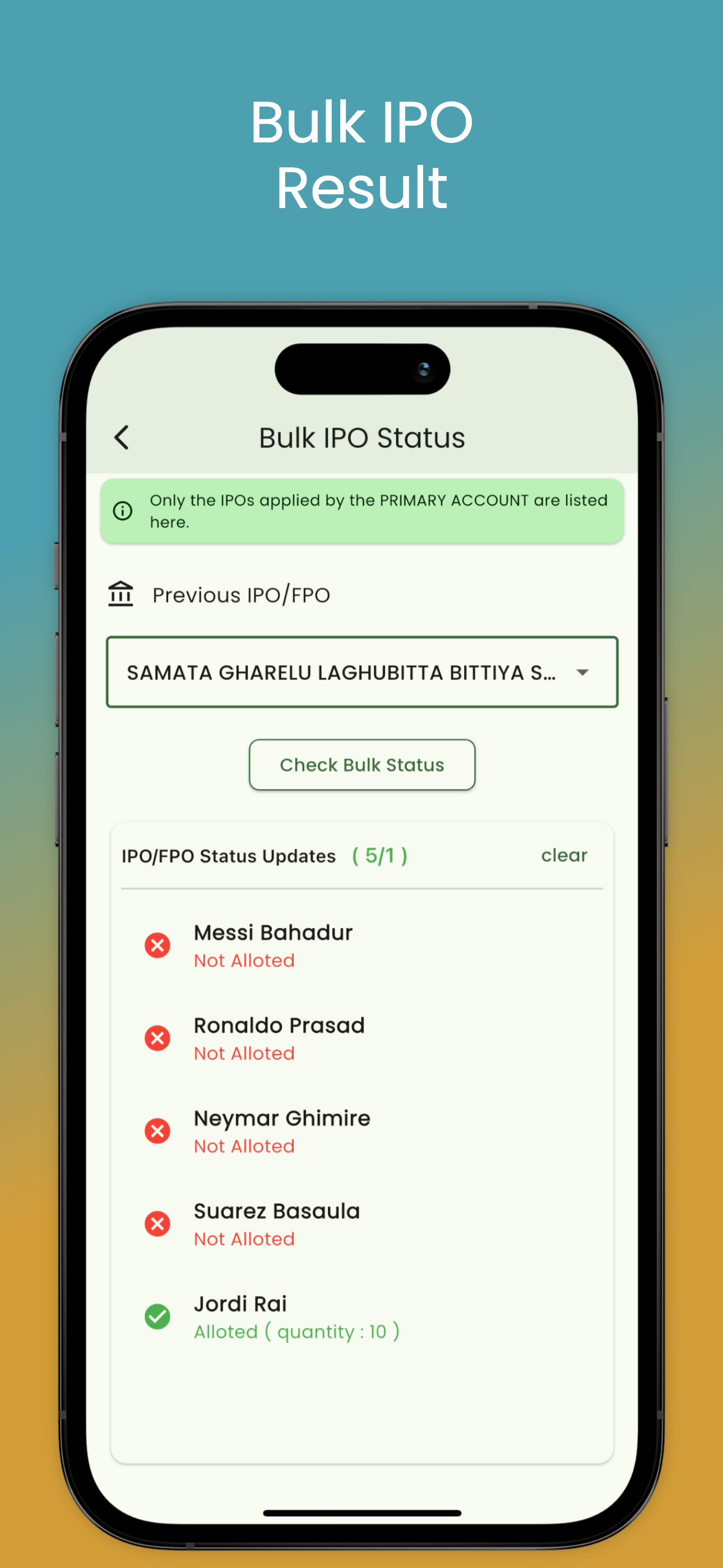 IPO Results